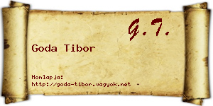 Goda Tibor névjegykártya
